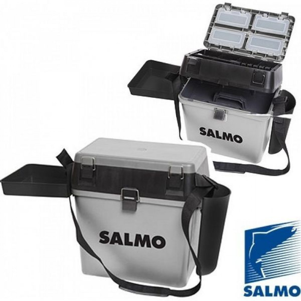 Ящик рыбака зимний Salmo 2-х ярус.(из 5-ти частей) 39,5*24,5*38см серый