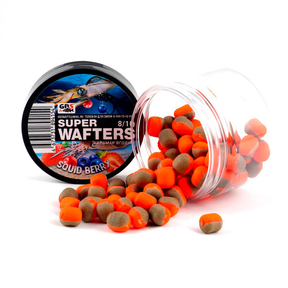 Бойлы GBS Baits Wafters 8*10мм Кальмар ягоды