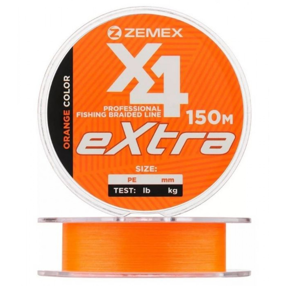 Шнур ZEMEX EXTRA X4 150м, 0,6 PE, 0,128мм orange