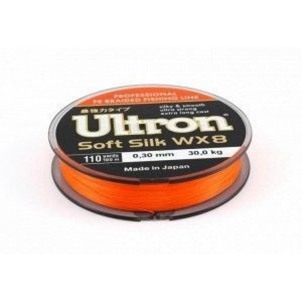 Шнур Ultron WX8 Soft Silk 0,21мм 18,0кг 100м оранжевый