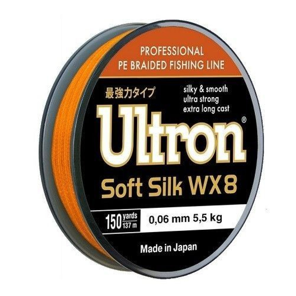 Шнур Ultron WX8 Soft Silk 0,16мм 13,0кг 100м оранжевый
