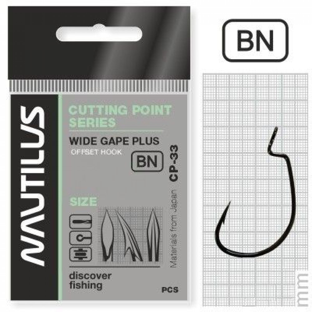 Крючок офсет Nautilus Offset Cutting Point series Wide Gape Plus BC-33 