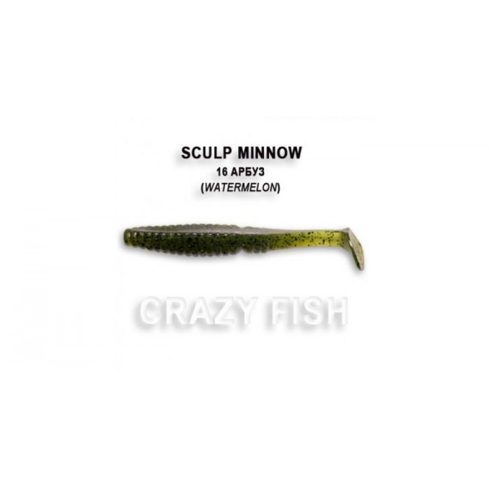 Виброхвост Crazy Fish Scalp Minnow 80mm 7-80-16-6 (уп.5шт.)