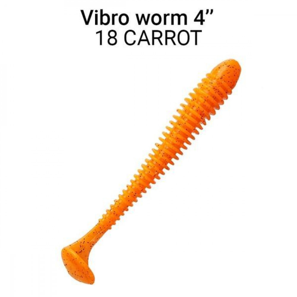 Виброхвост Crazy Fish Vibro Worm 100mm 75-100-18-6 (уп.5шт.)