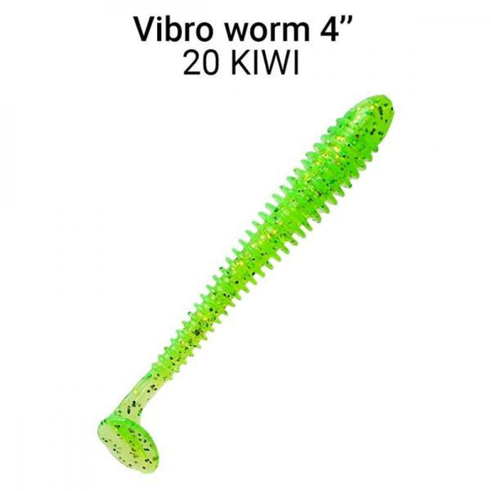 Виброхвост Crazy Fish Vibro Worm 100mm 75-100-20-6 (уп.5шт.)