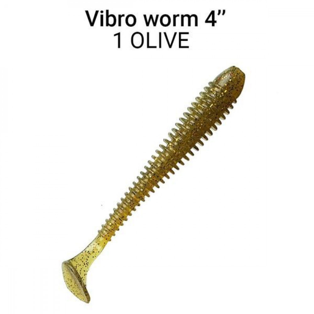 Виброхвост Crazy Fish Vibro Worm 100mm 75-100-1-6 (уп.5шт.)
